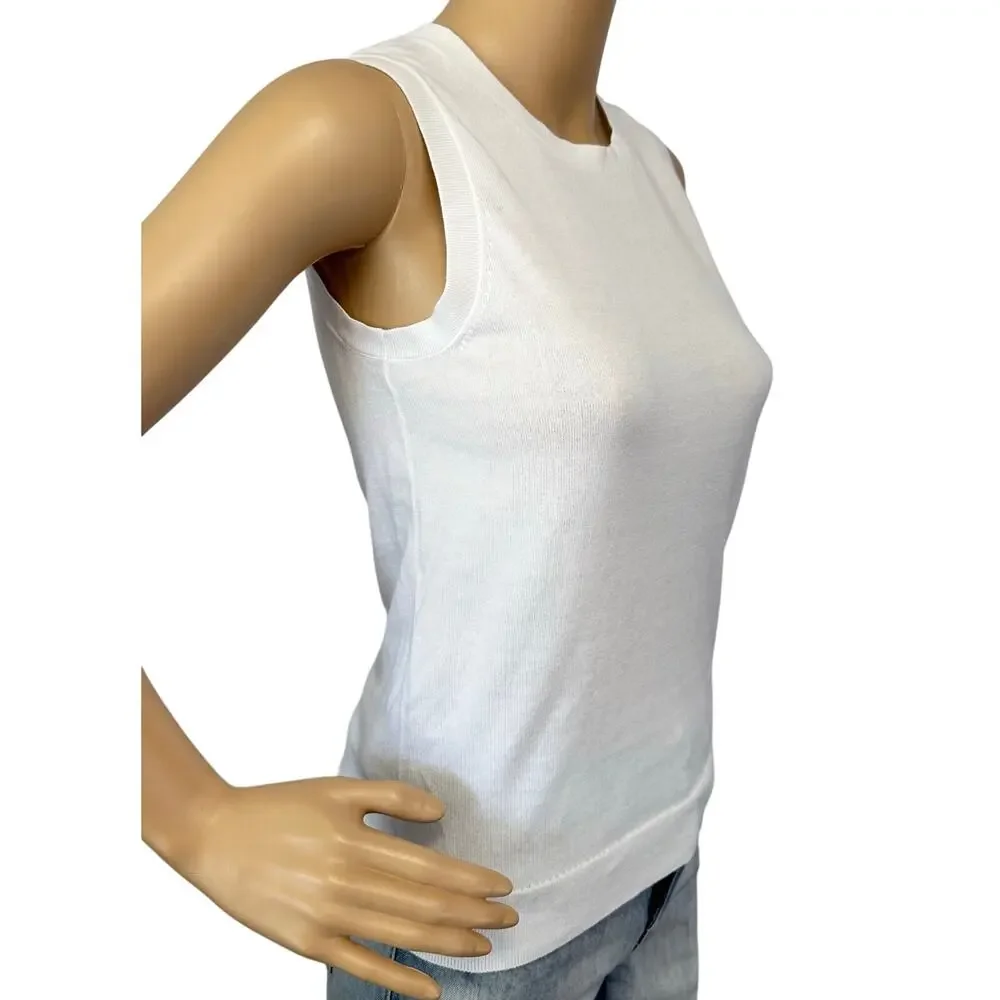 J. Crew Sweater Shell in Classic Cotton White BO375 Size XXS - Picture 5 of 13